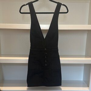 Free People Black Deep V-Neck Mini Dress- Size 2